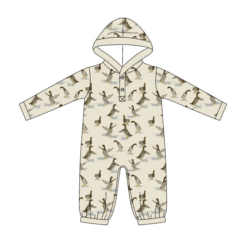 5.11 LR3075 Preorder Duck Print Baby Baby Hoodie Romper