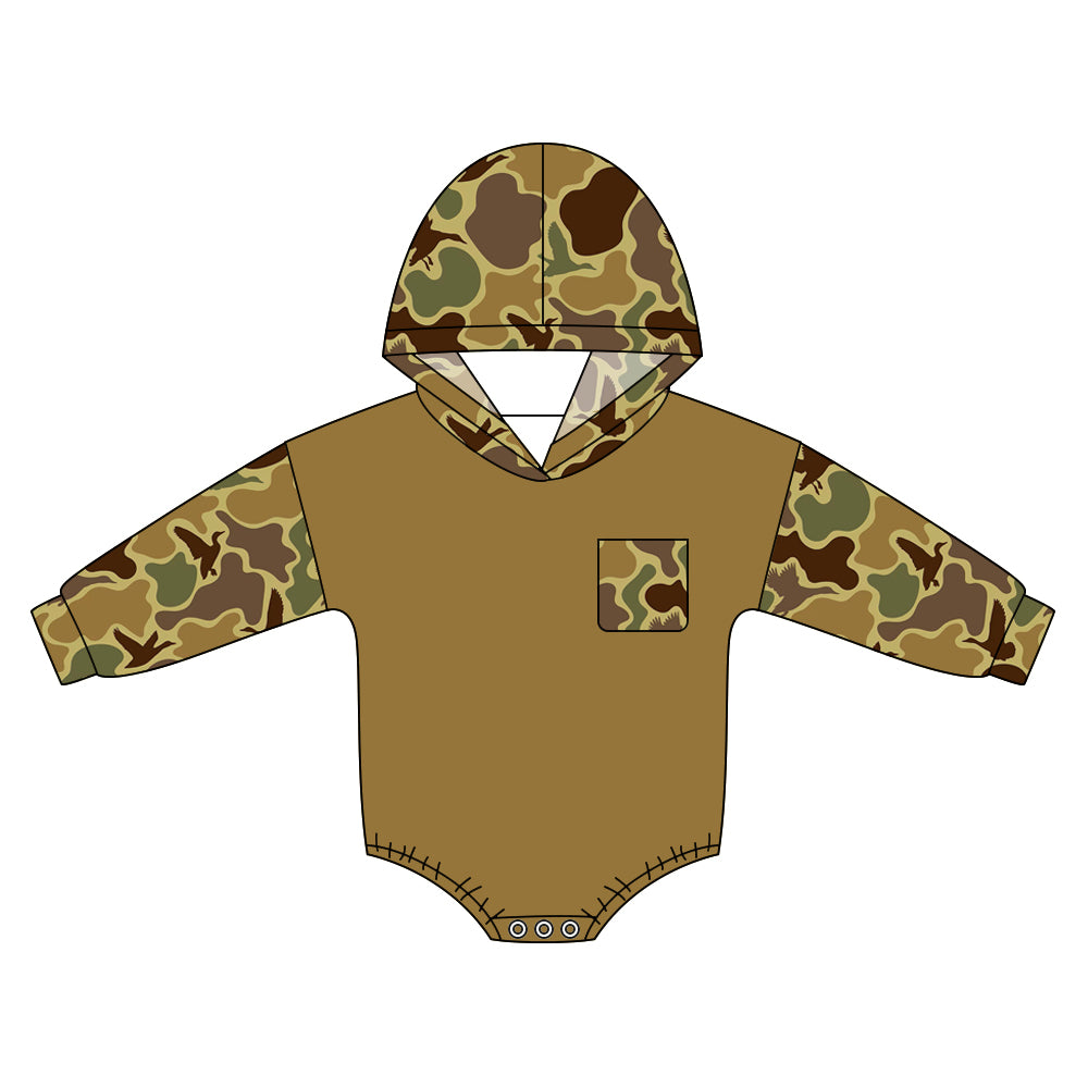 5.20 LR3088LR3088 Baby Boys Duck Camo Long Sleeve Hoodie Romper Preorder