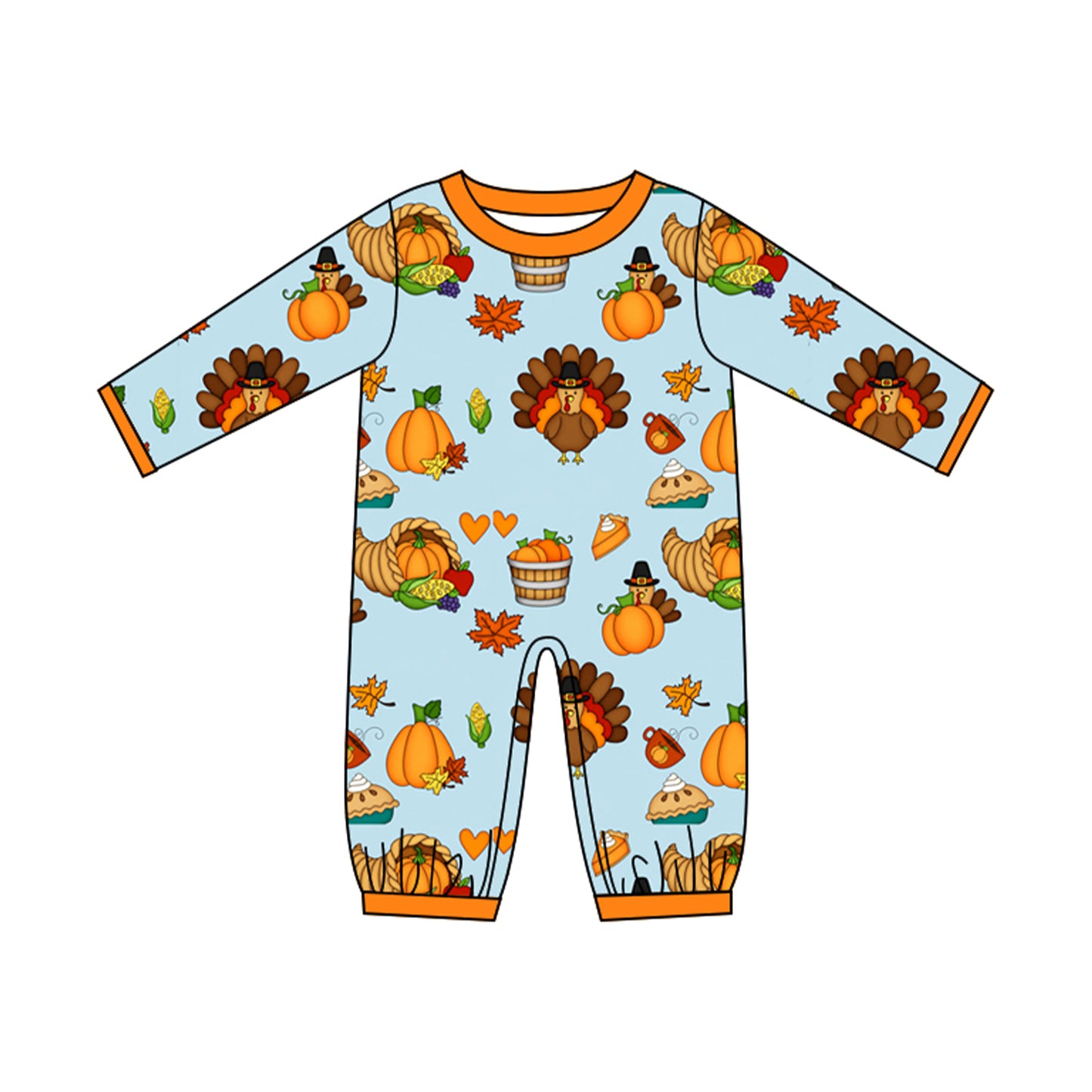 5.29 Preorder Baby Boys Thankgiving Turkey Romper