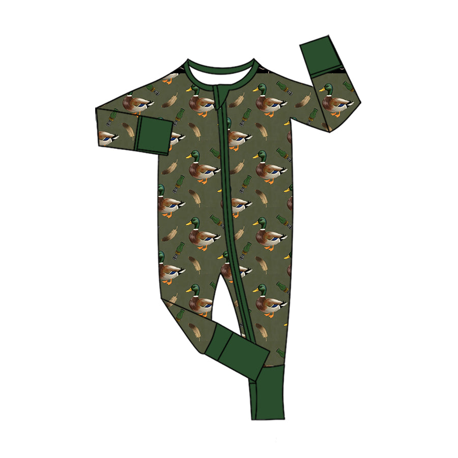 8.6 Preorder Baby Boys Mallard Duck Long Sleeve Zipper Romper