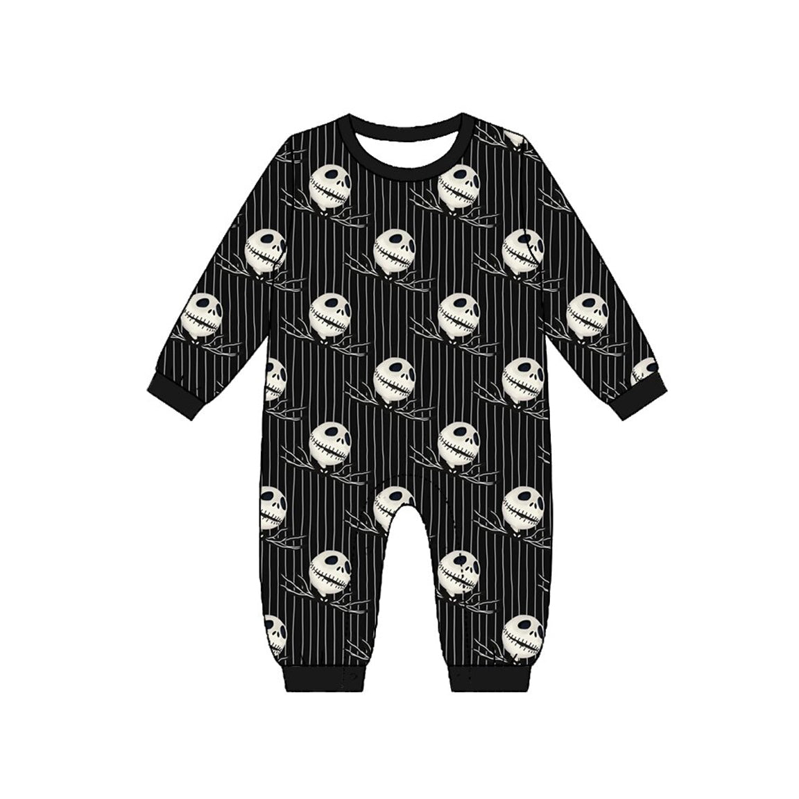 8.6 Preorder Baby Boys Halloween Skull Print Long Sleeve Romper