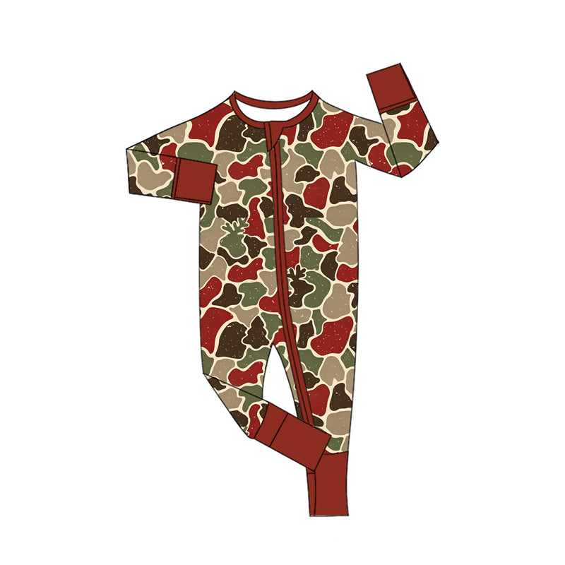 9.11 Preorder LR3344 Baby Boys Christmas Red Green Zipper Romper