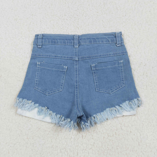 Stars Stripes Blue Denim Baby Girls 4th of July Shorts NC0003