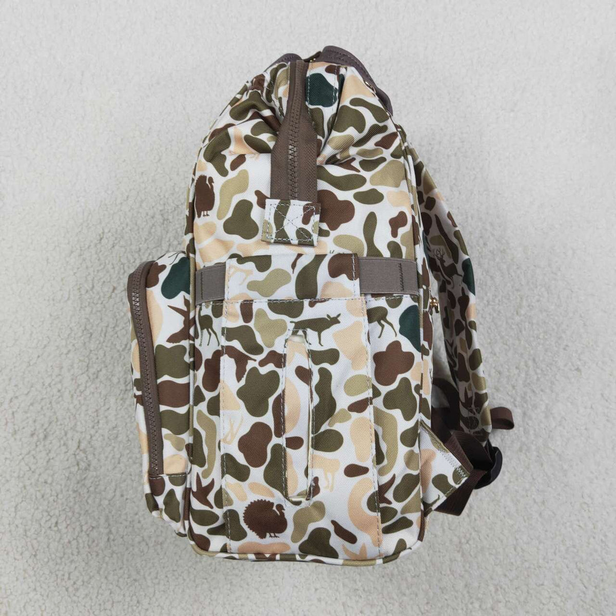 BA0407 Brown Khaki Camo Hunting Print Adult Baby Diaper Bags