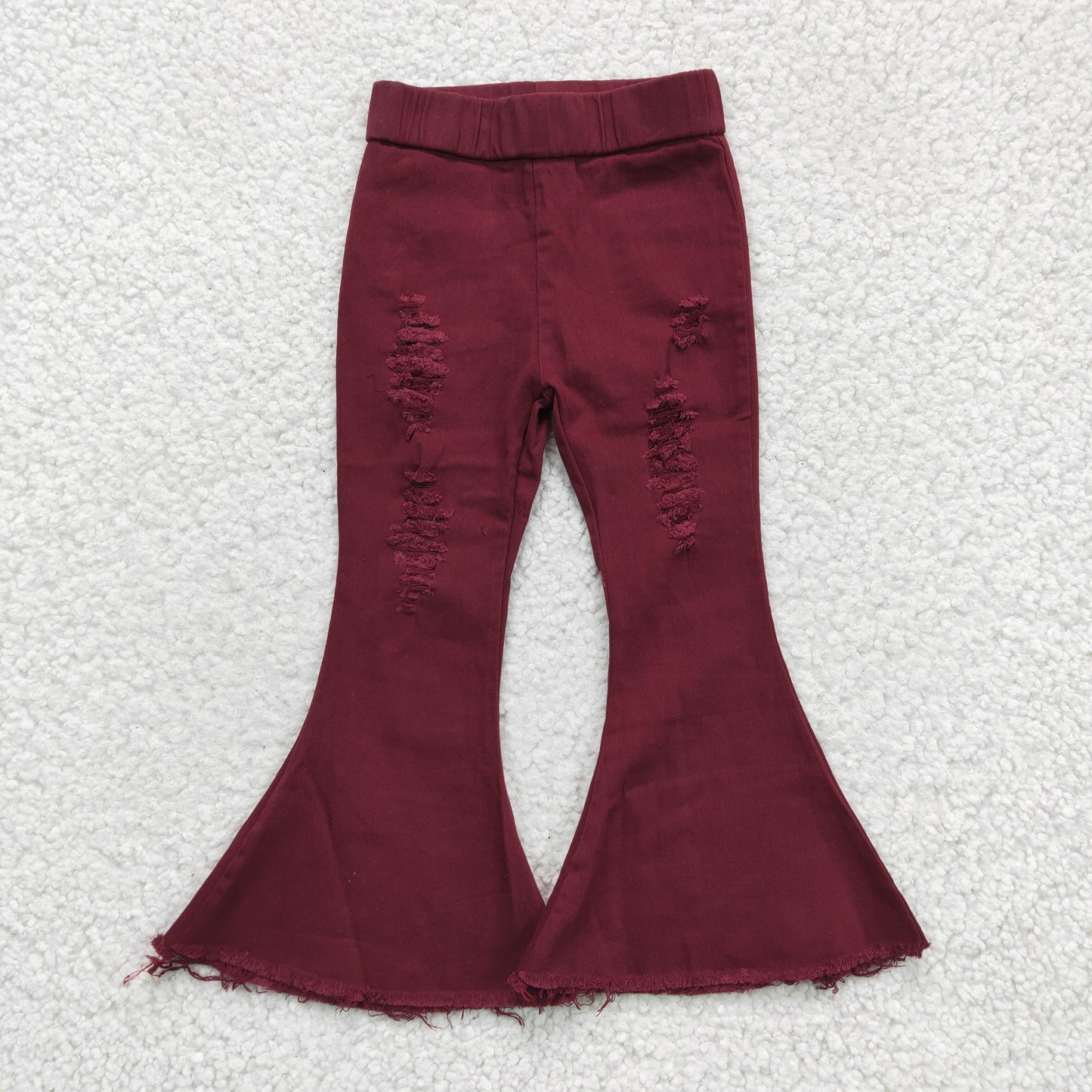 Bell bottom wine red jeans P0047