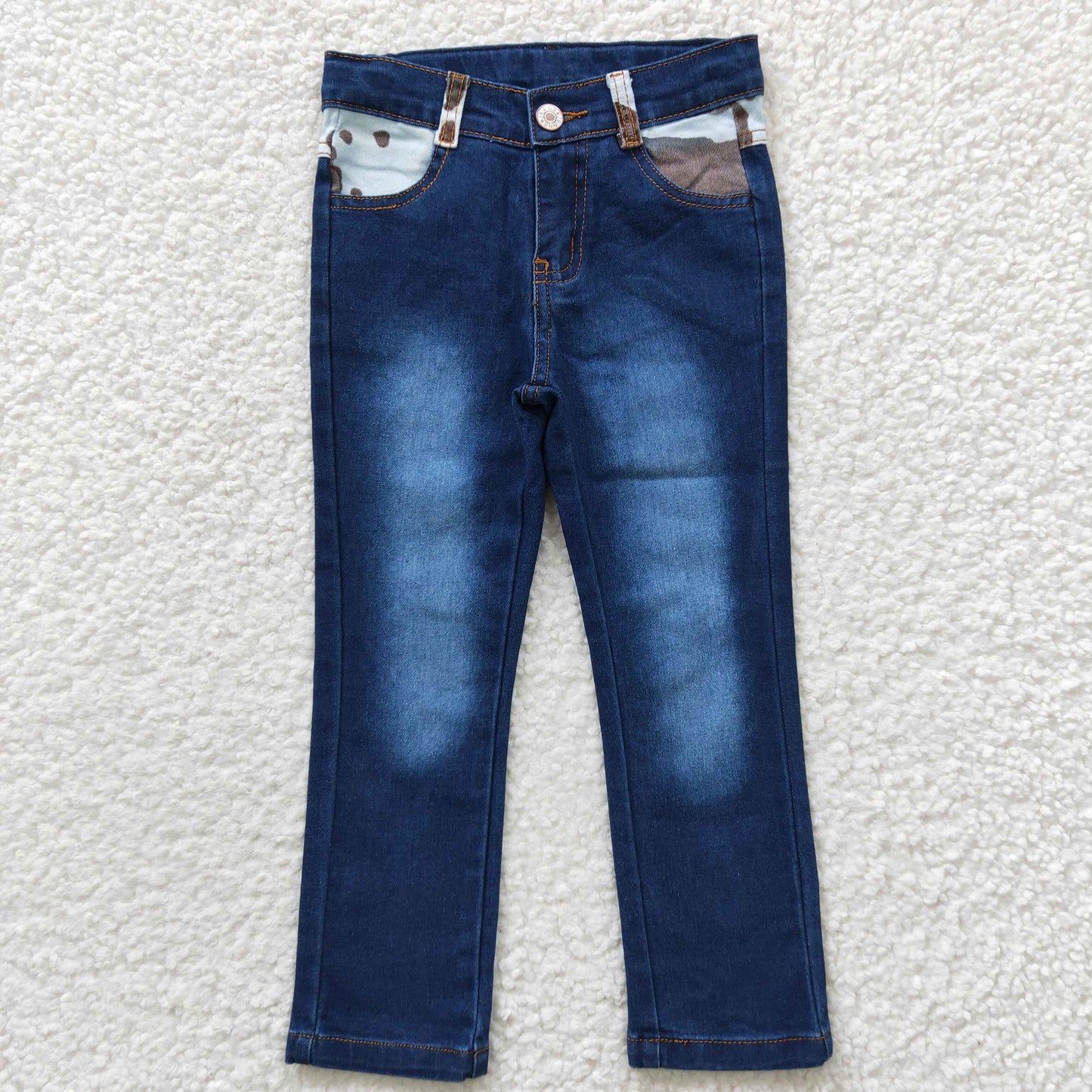 P0075 Blue Bleached Denim Legging Jeans Girls Western Pants