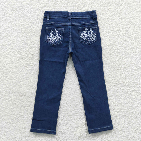 P0085 Blue Bleached Denim Legging Jeans Girls Western Pants