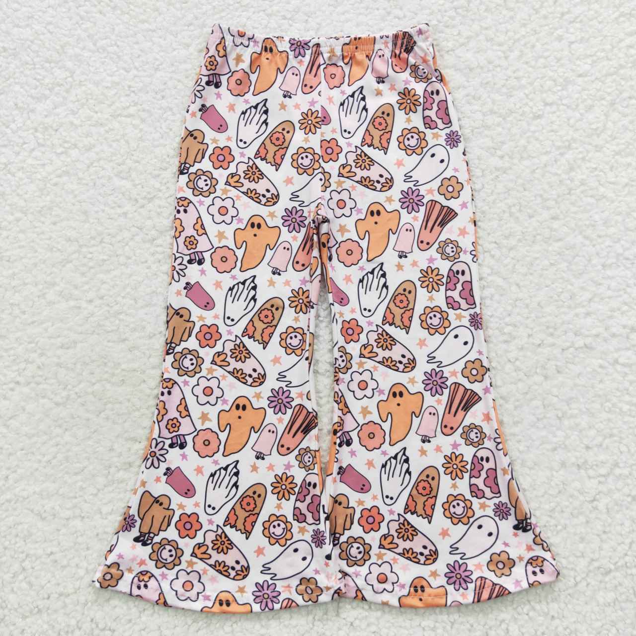 P0201 Ghost Flowers Baby Girls Fall Bell Bottom Pants