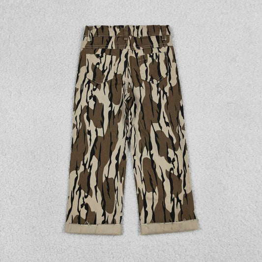 Toddler Boys Camo Distressed Jeans, Kids Vintage Camouflage Patchwork Straight Leg Pants