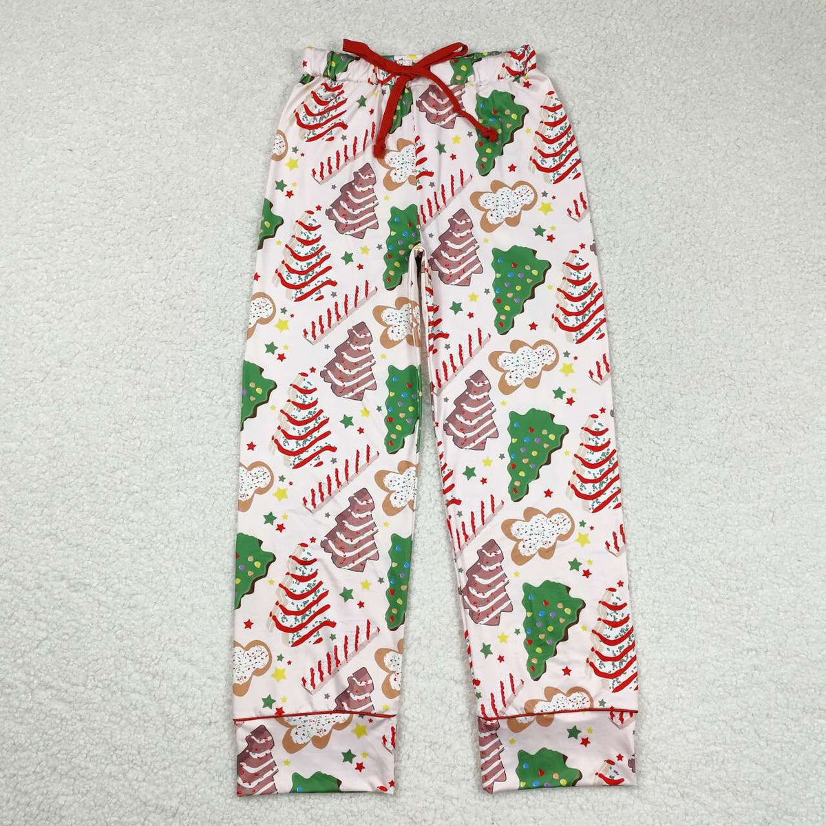 P0506 Adult Gingerbread Debbie Cake Print Woman Christmas Bottom Pajamas Pants