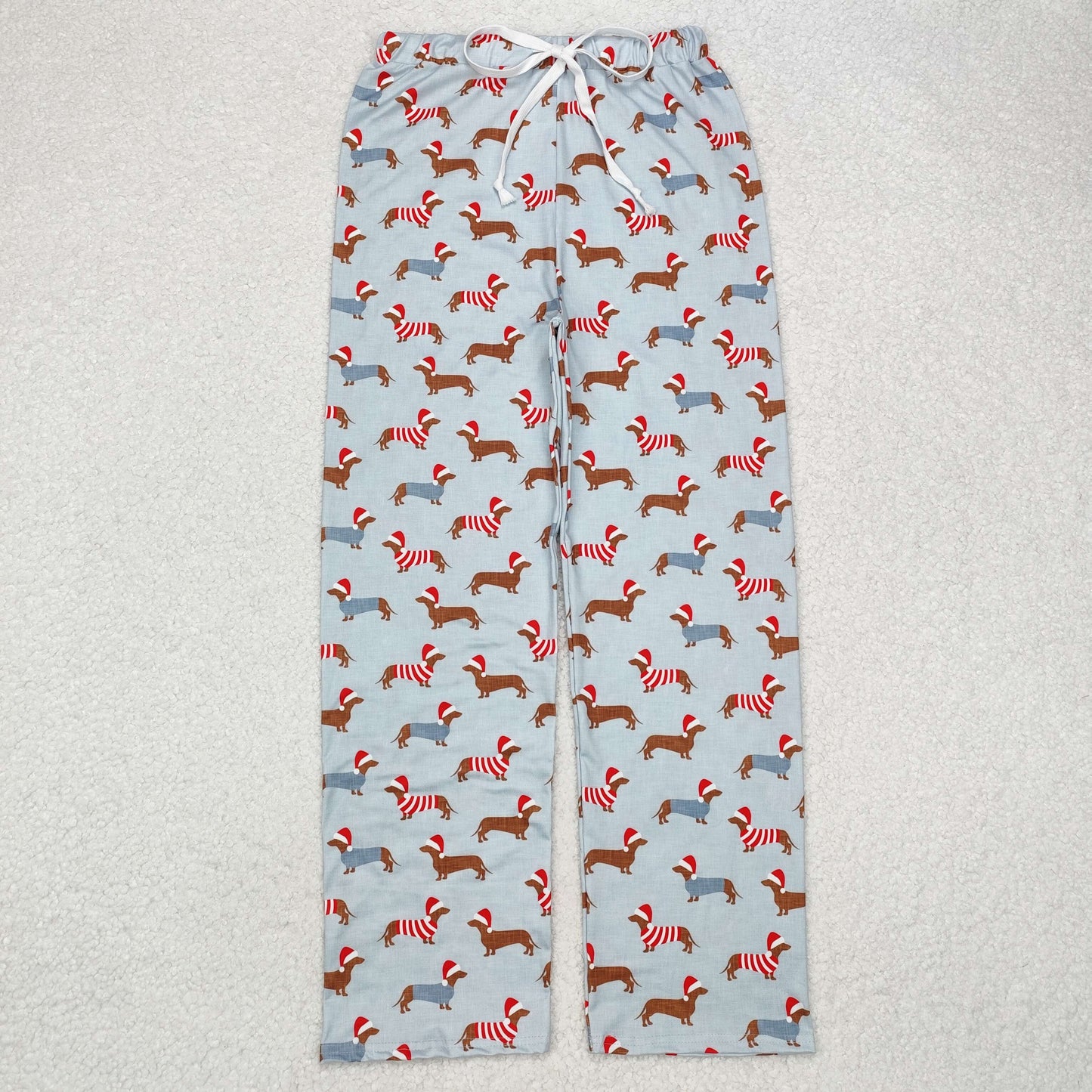P0686 Adult Dog Blue Print Man Christmas Bottom Pajamas Pants