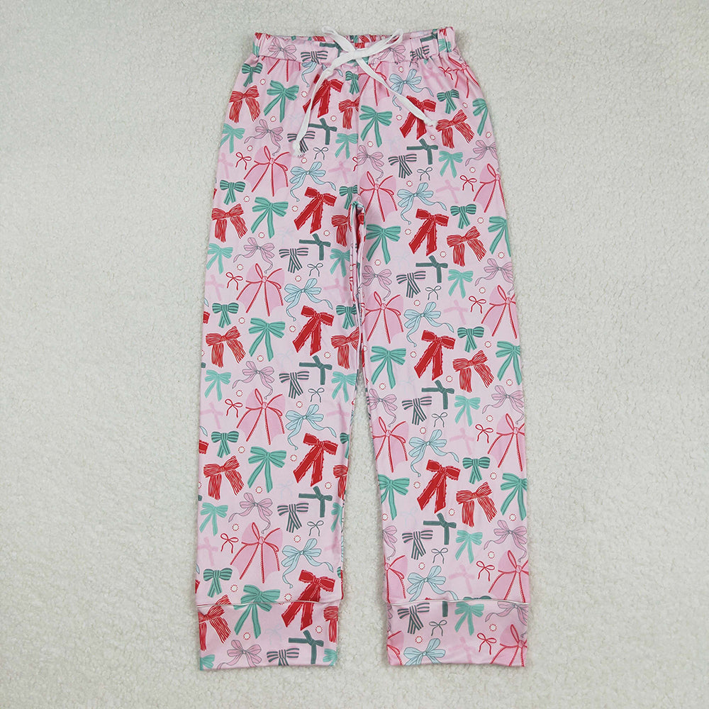 Pink Red Green Bows Print Family Christmas Styles