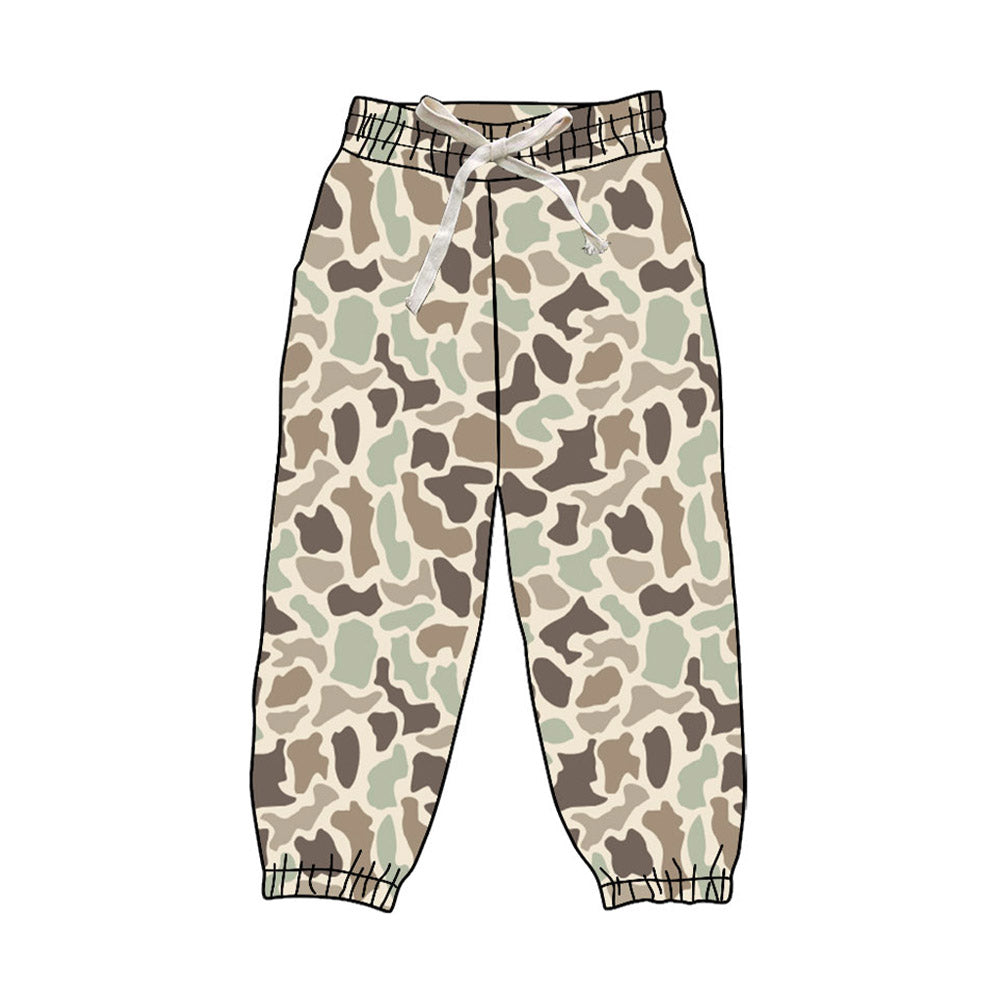4.17 P1027 Preorder Brown Camo Print Kids Bottom Joggers