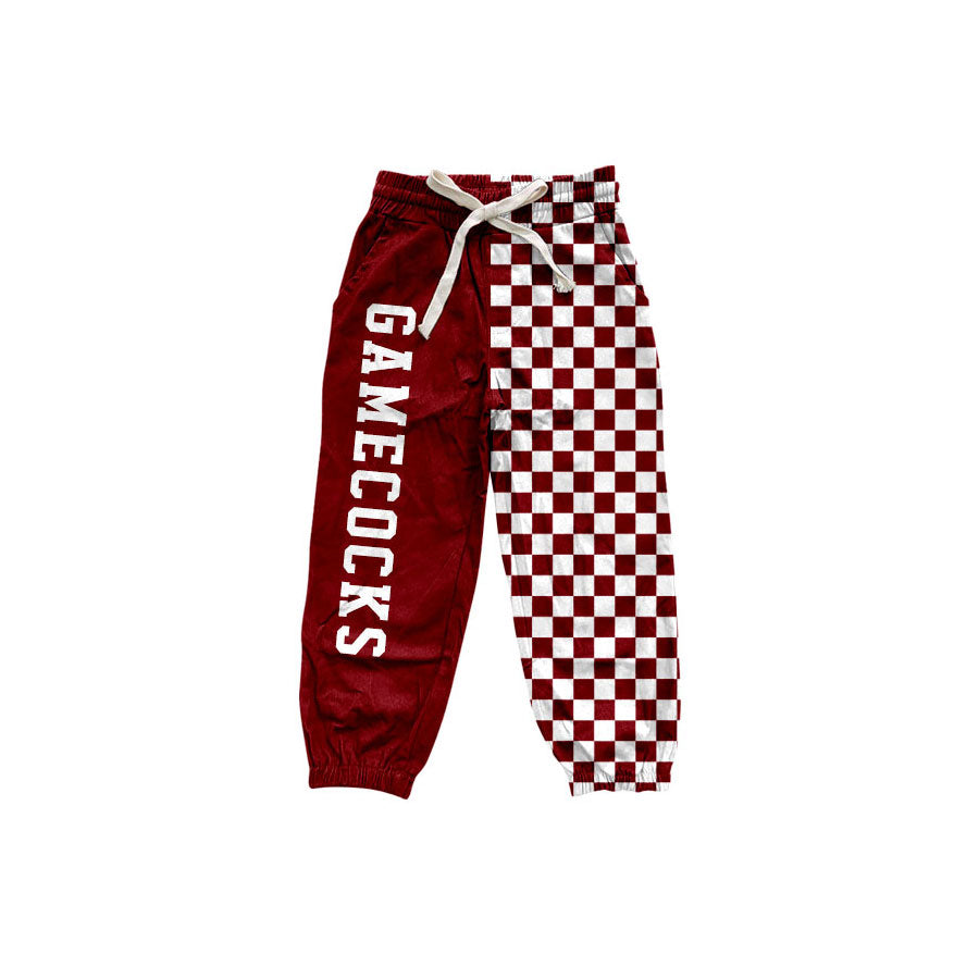 7.6 Preorder Kids Girls Gamecocks Sport Team Checked Jogger Pants