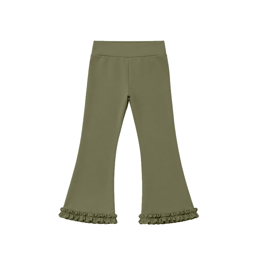 7.21 Preorder P1090 Dark Green Color Girls Yoga Bell Bottom Pants