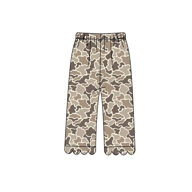 8.10 Preorder Kids Girls Khaki Camo Scalloped Pants