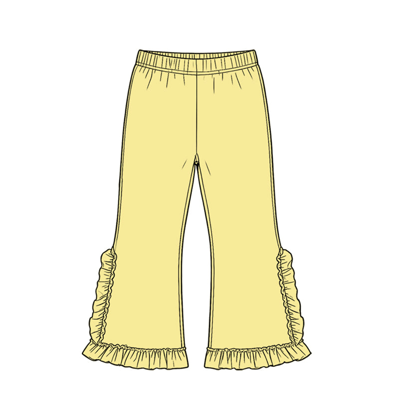 8.19 Preorder Kids Girls Yellow Ruffle Pants