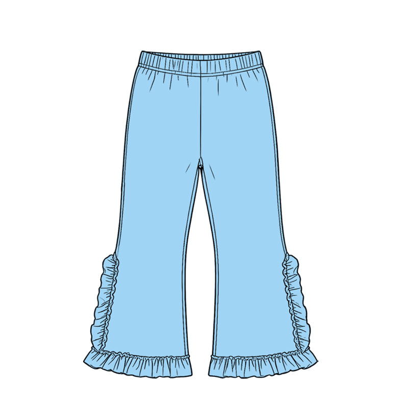8.19 Preorder Kids Girls Blue Ruffle Pants