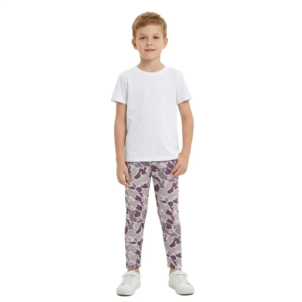 P1191 Dark Brown Camo Print Kids Bottom Pants