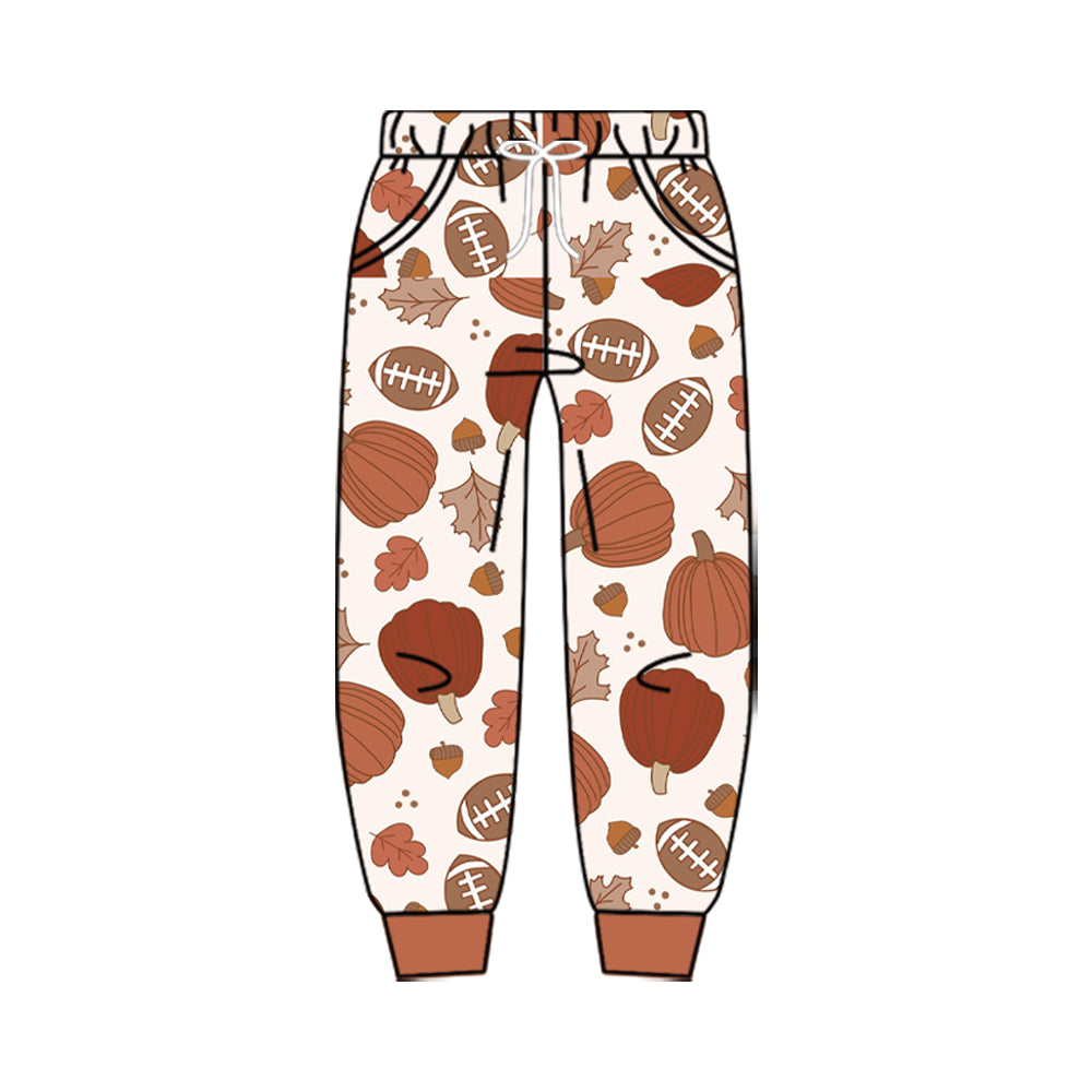 8.21 Preorder Kids Boys Fall Football Pumpkin Pocket Jogger