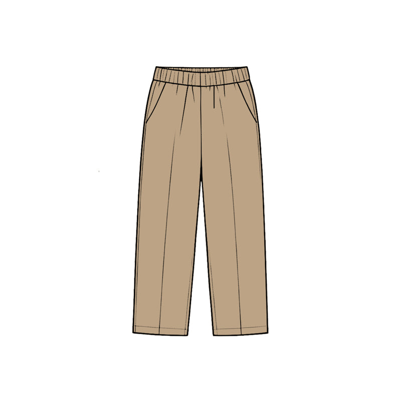 8.28 P1222 Preorder Brown Color Pockets Boys Bottom Straight Pants