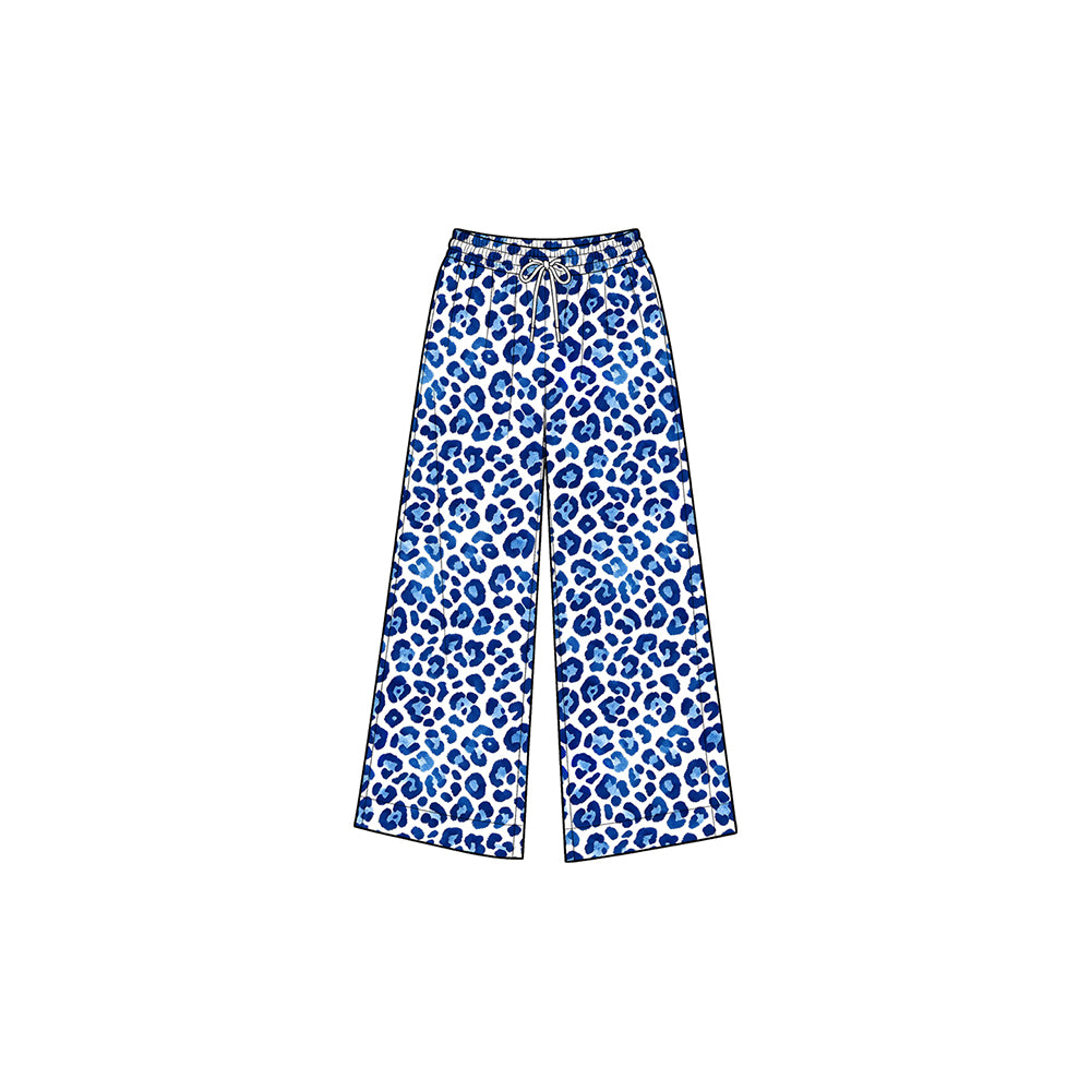 8.31 Preorder P1233 Baby Girls Blue Leopard Active Pants