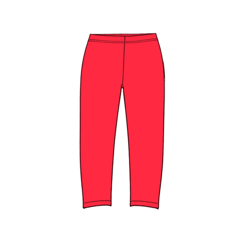 10.26 P1312 Preorder Kids Girls Red Active Leggings