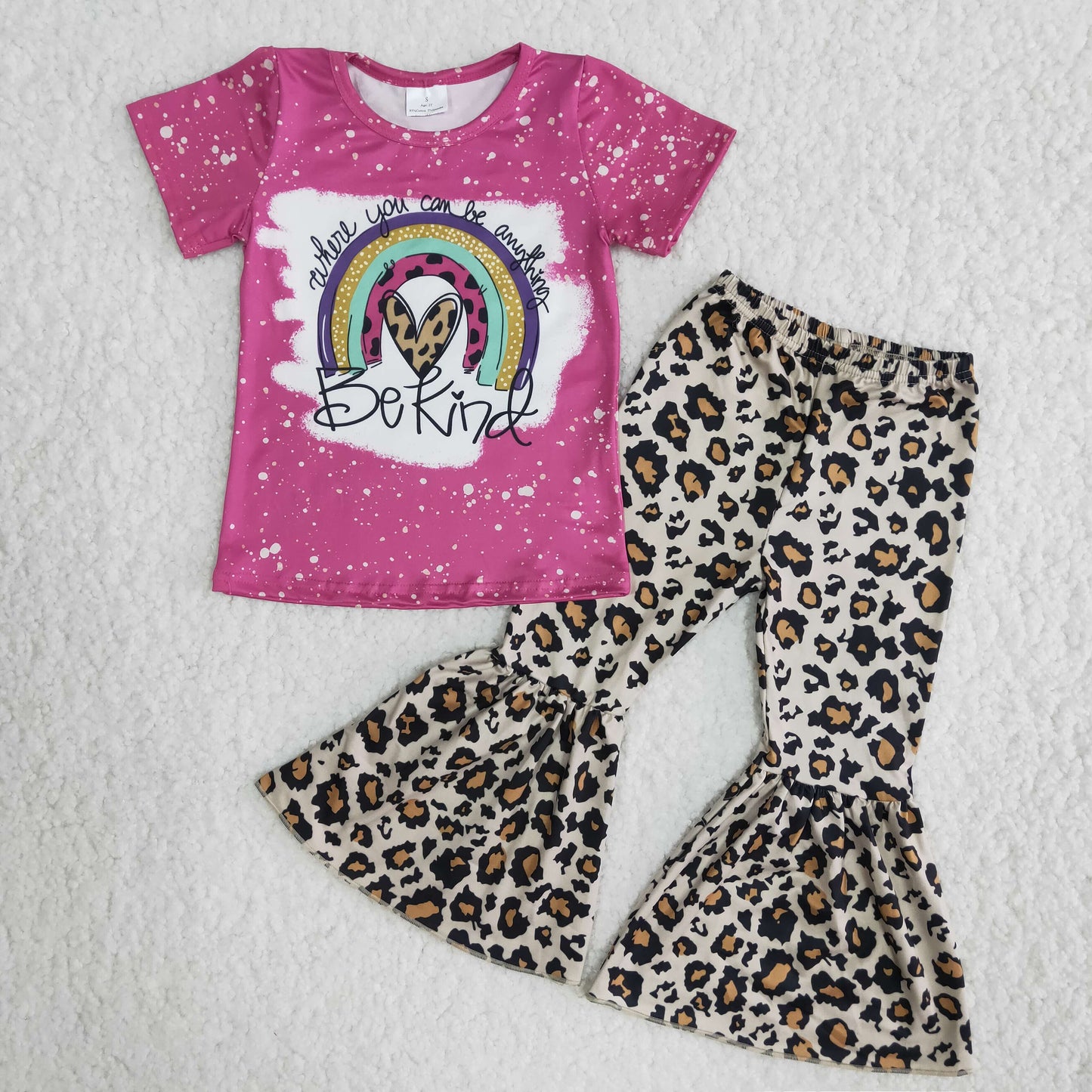 (Promotion)Short sleeve bell bottom pants outfits B15-23