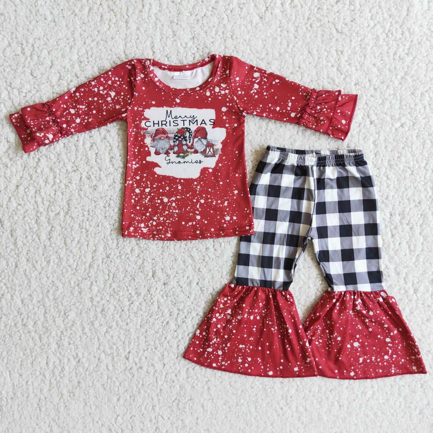 Long sleeve bell bottom pants Christmas outfits 6 B5-17