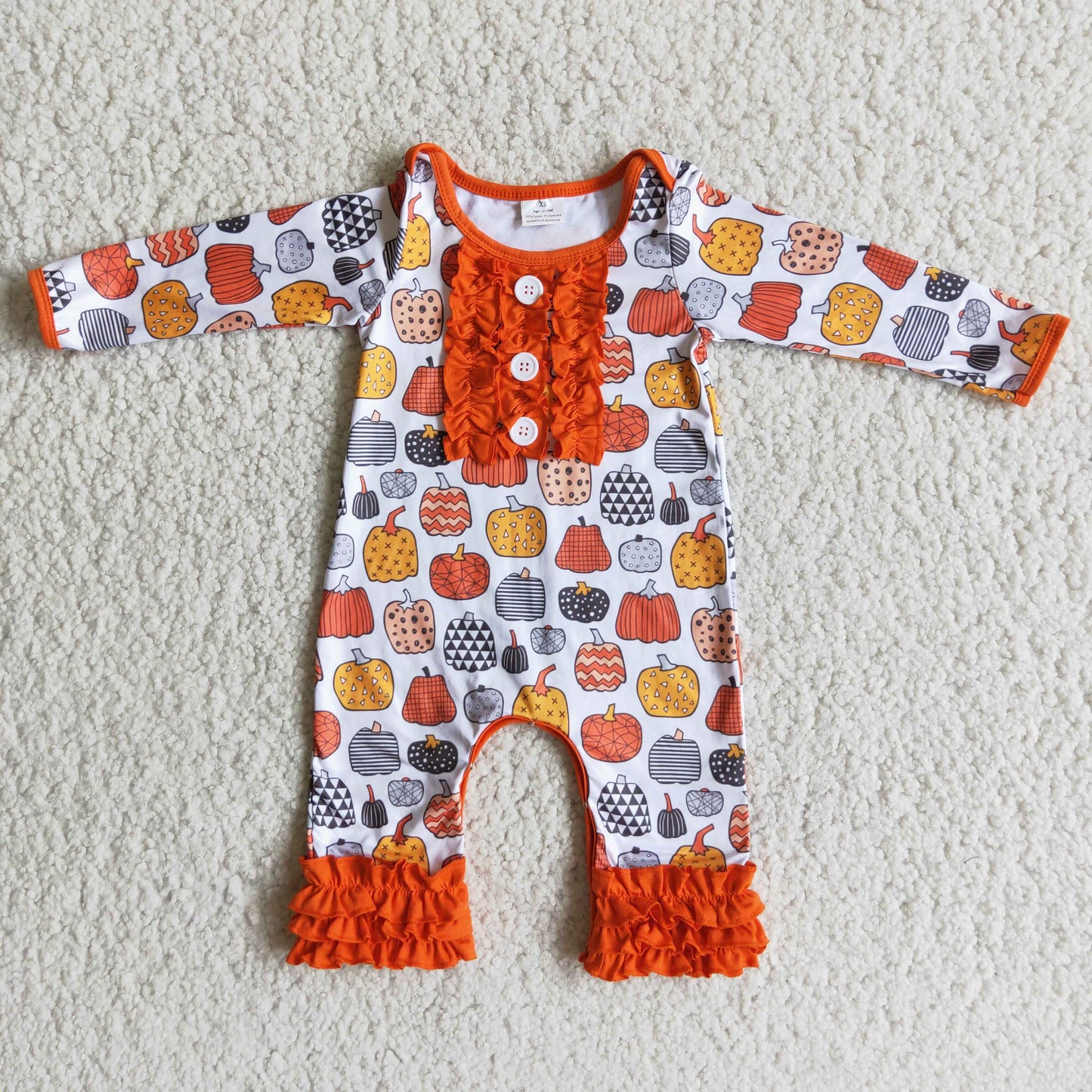 Baby girls pumpkin romper 6 B8-20