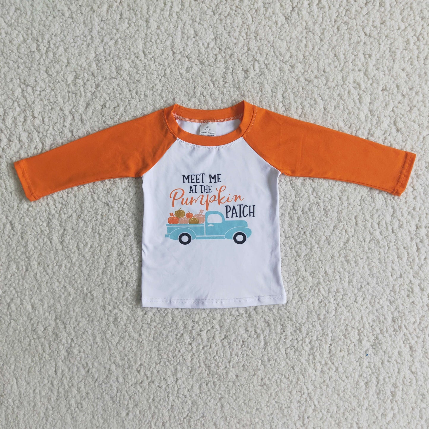 (Promotion) Long sleeve boys pumpkin truck Tee shirts top 6 A11-17
