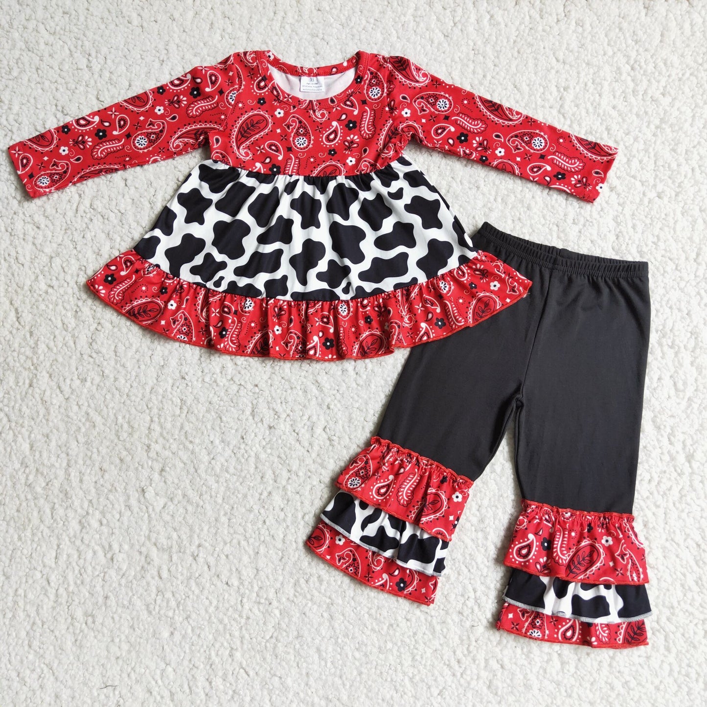 (Promotion) Long sleeve ruffles pants outfits 6 B2-23