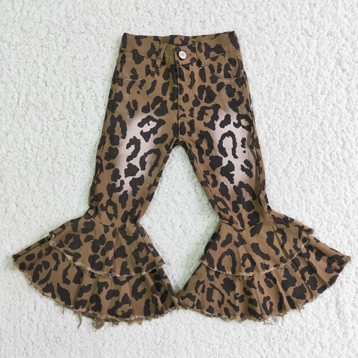 leopard bell bottom jeans C4-7