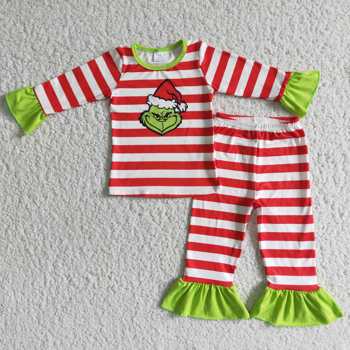 Girls long sleeved pajamas Christmas outfits 6 B4-2