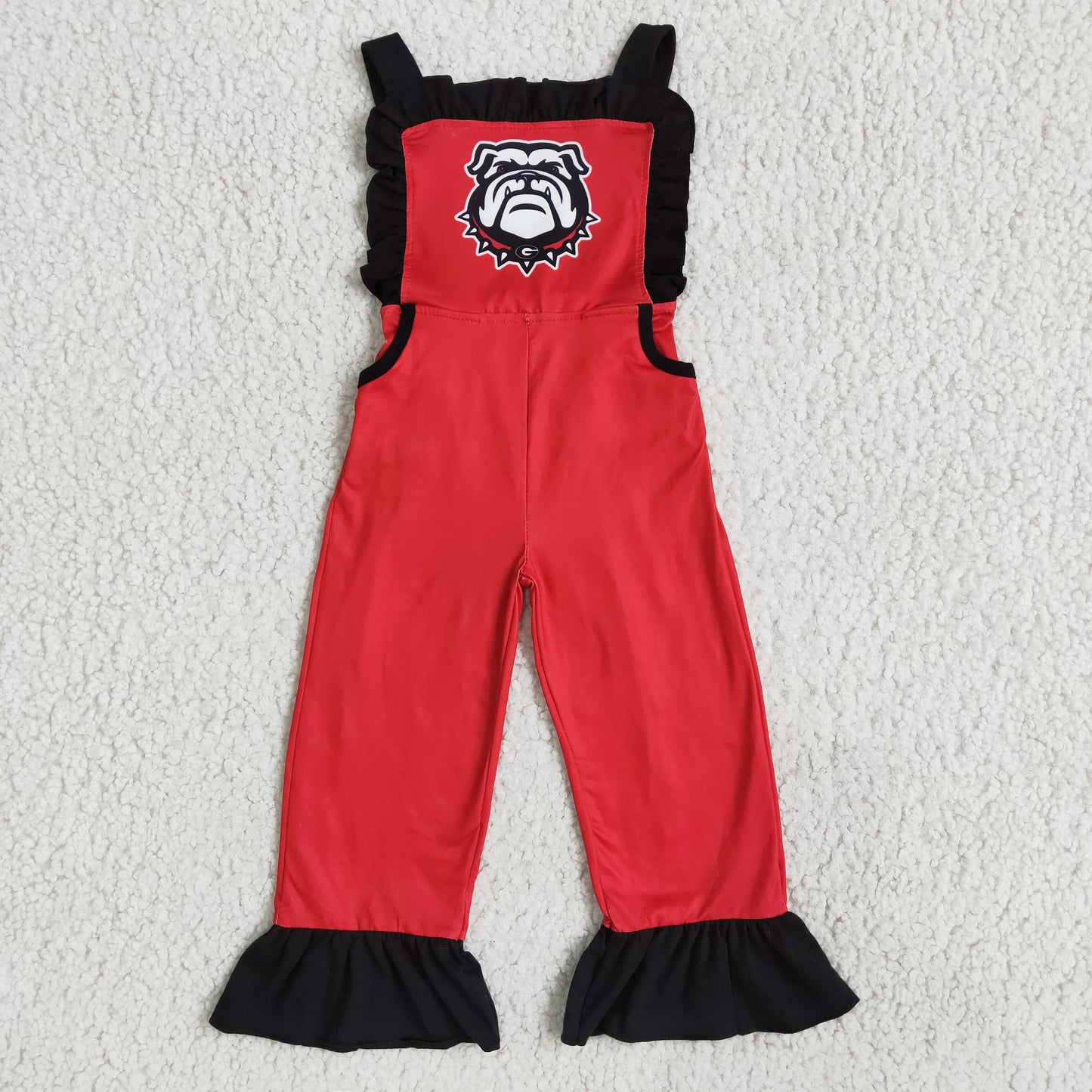 Girls red Football Team jumpsuit D5-17