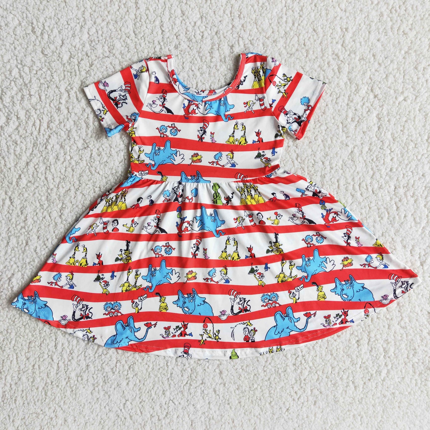 (Promotion)Dr.Reading Short sleeve girls knee length dress B1-11