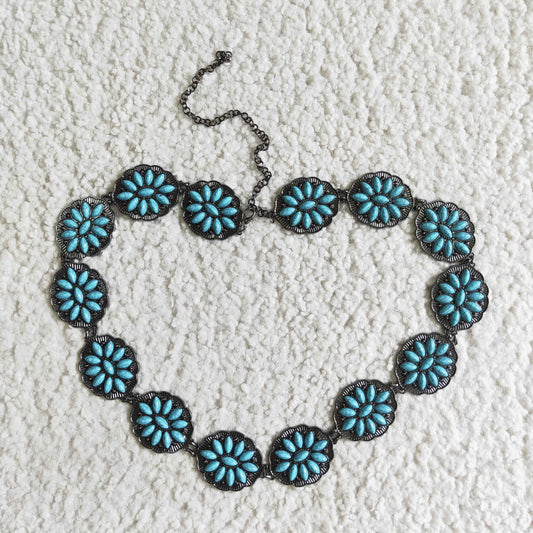 Adult turquoise chains belt for pants GB0003