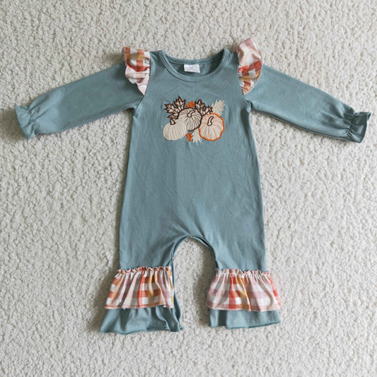 Baby girl fall pumpkin romper LR0105