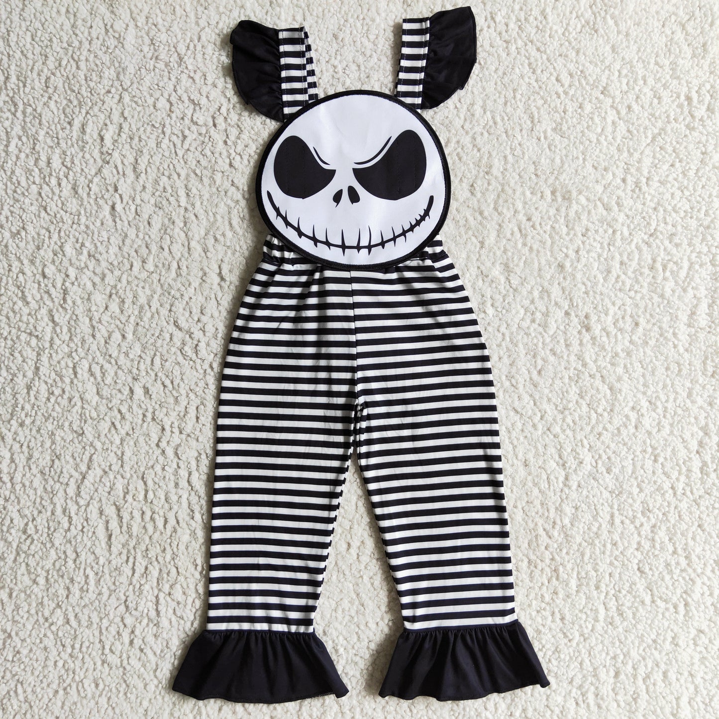 Baby girls long sleeve white top Halloween suspender pants outfit GLP0310
