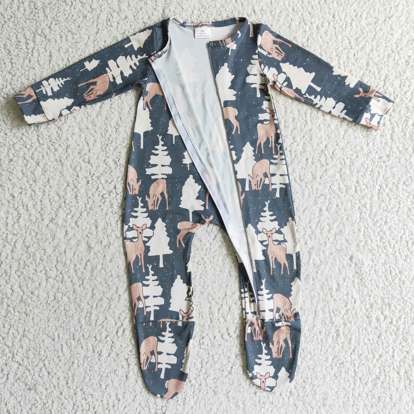 Girls winter FOOTED romper LR0222