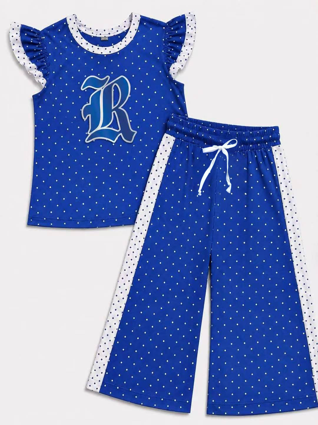(Custom Design Preorder MOQ 5) Teams Ringgold Tigers Top Dots Straight Pants Girls Clothes Set