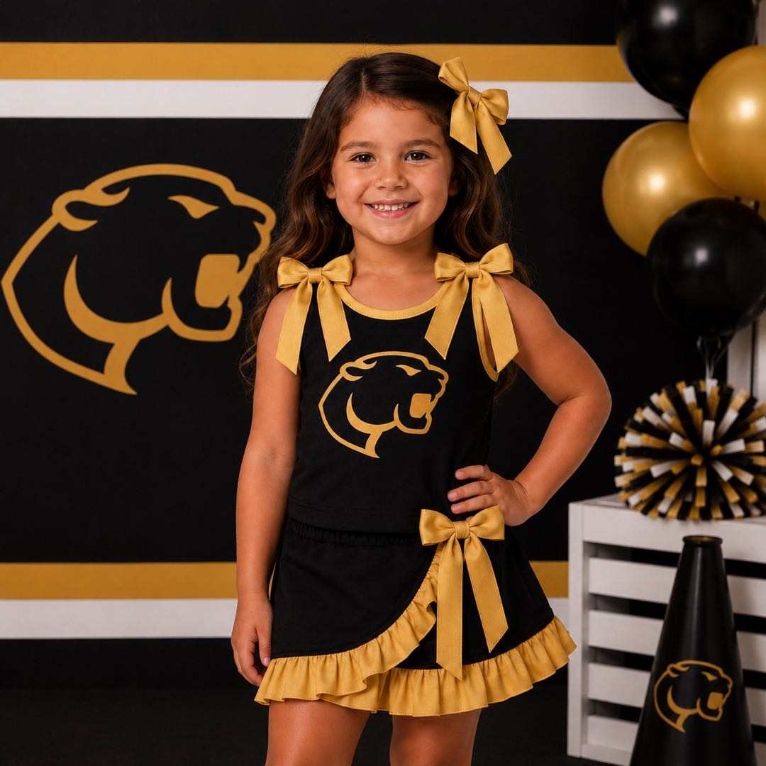 (Custom Design Preorder MOQ 5) Teams Rosebud Lott Bows Top Ruffle Skort Girls Summer Clothes Set