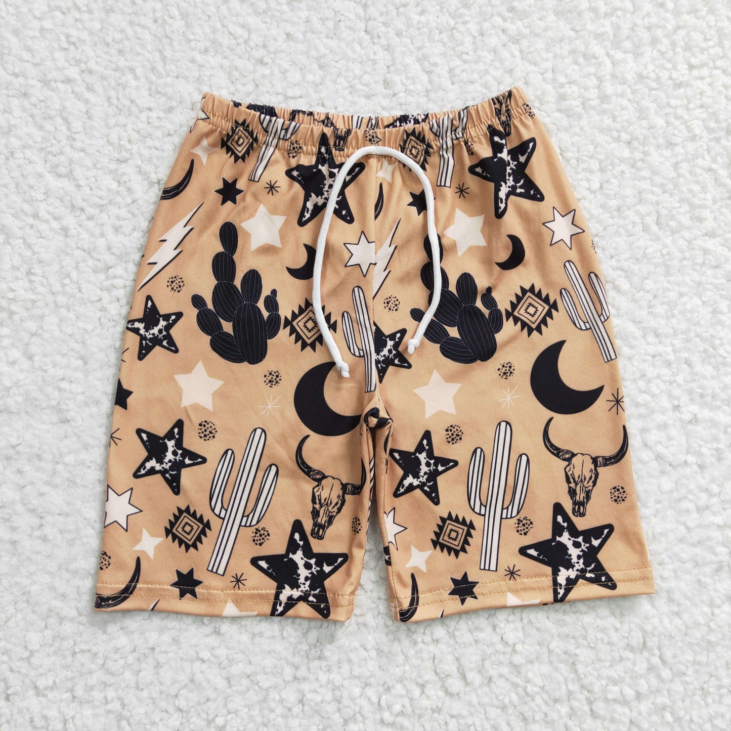 Boys western cow print trunk S0029