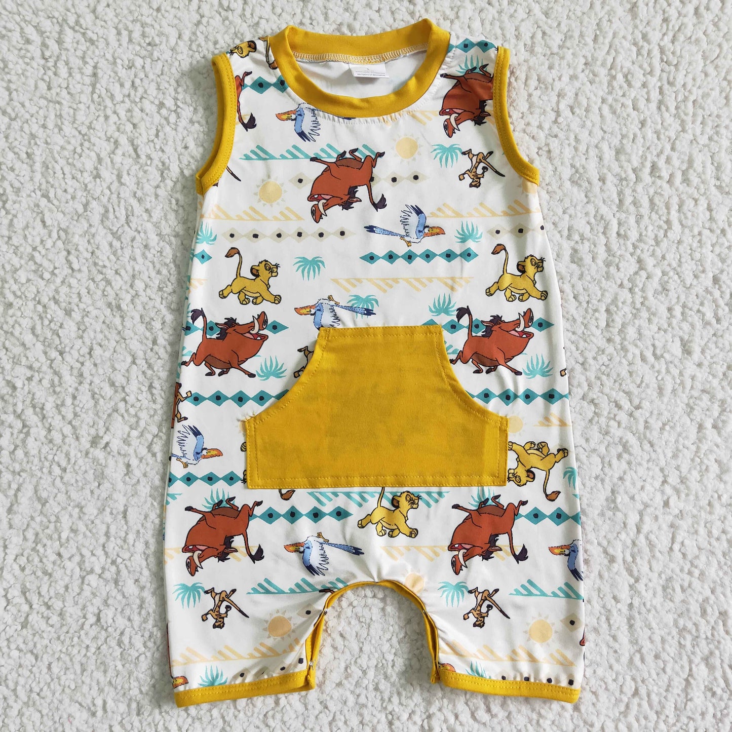 Cartoon Lion Baby Boys Sleeveless Romper SR0026