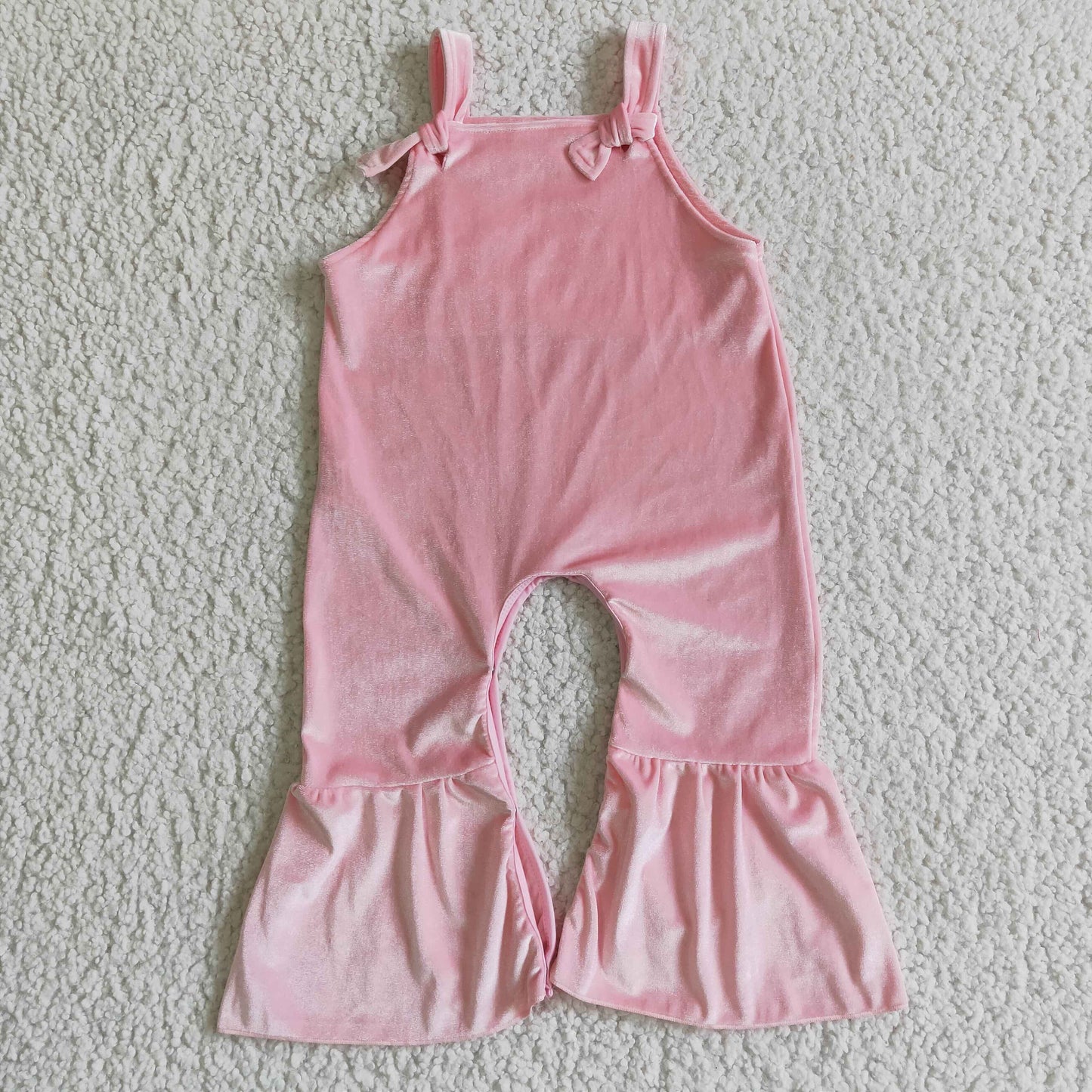 Baby Girls pink velvet romper SR0088