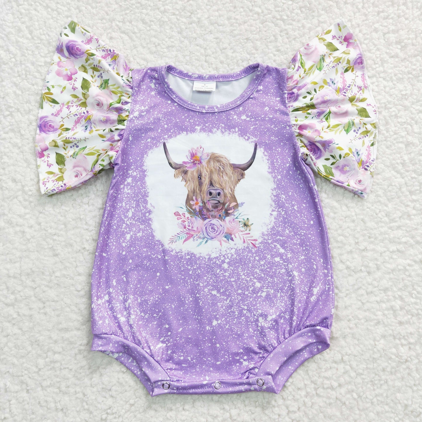 Baby girls flora cow print romper SR0118