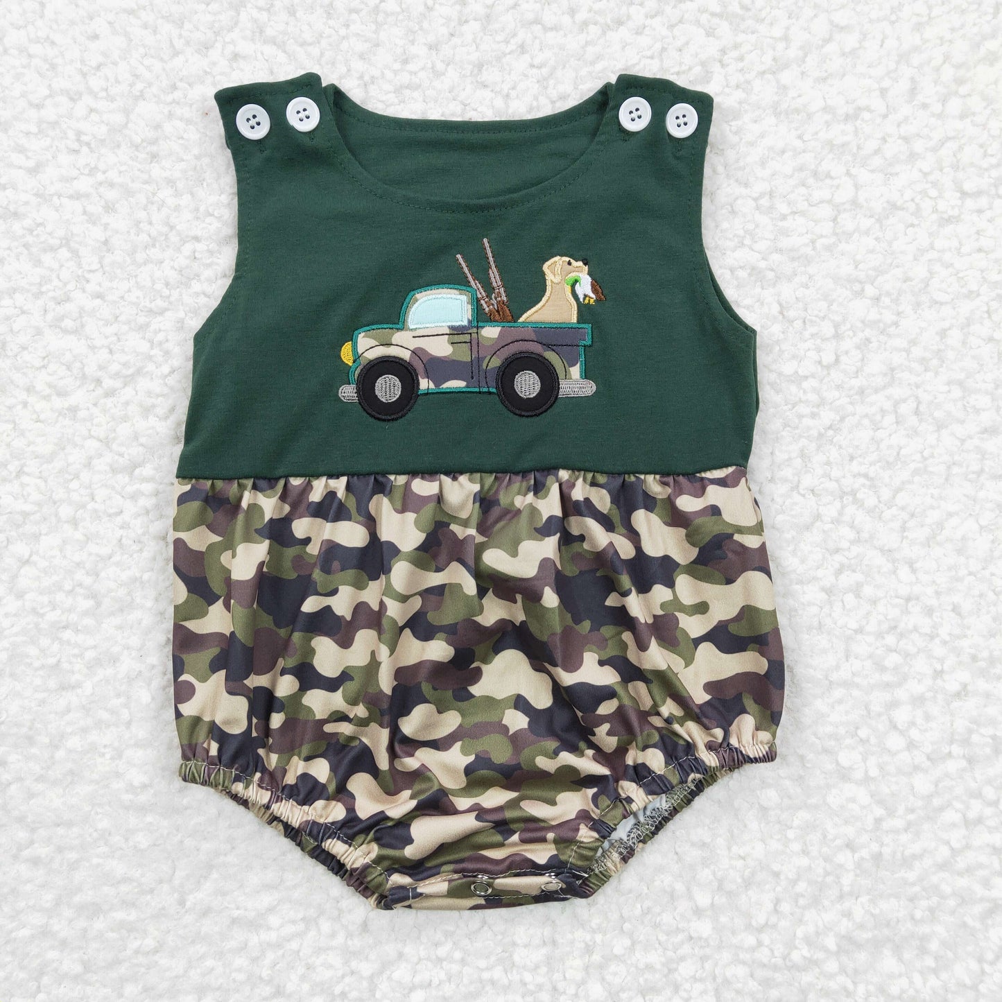 Baby boys camo print hunting summer romper SR0183