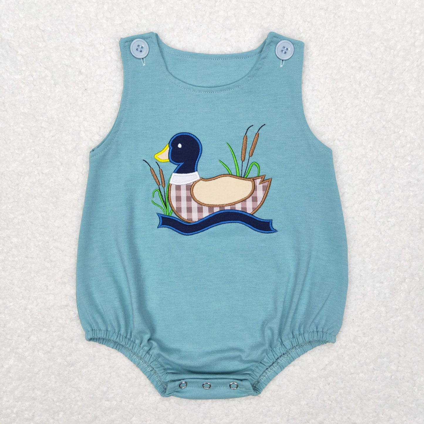 Sibling Baby Boys Embroidery Mallard Duck Top Short Sets Rompers
