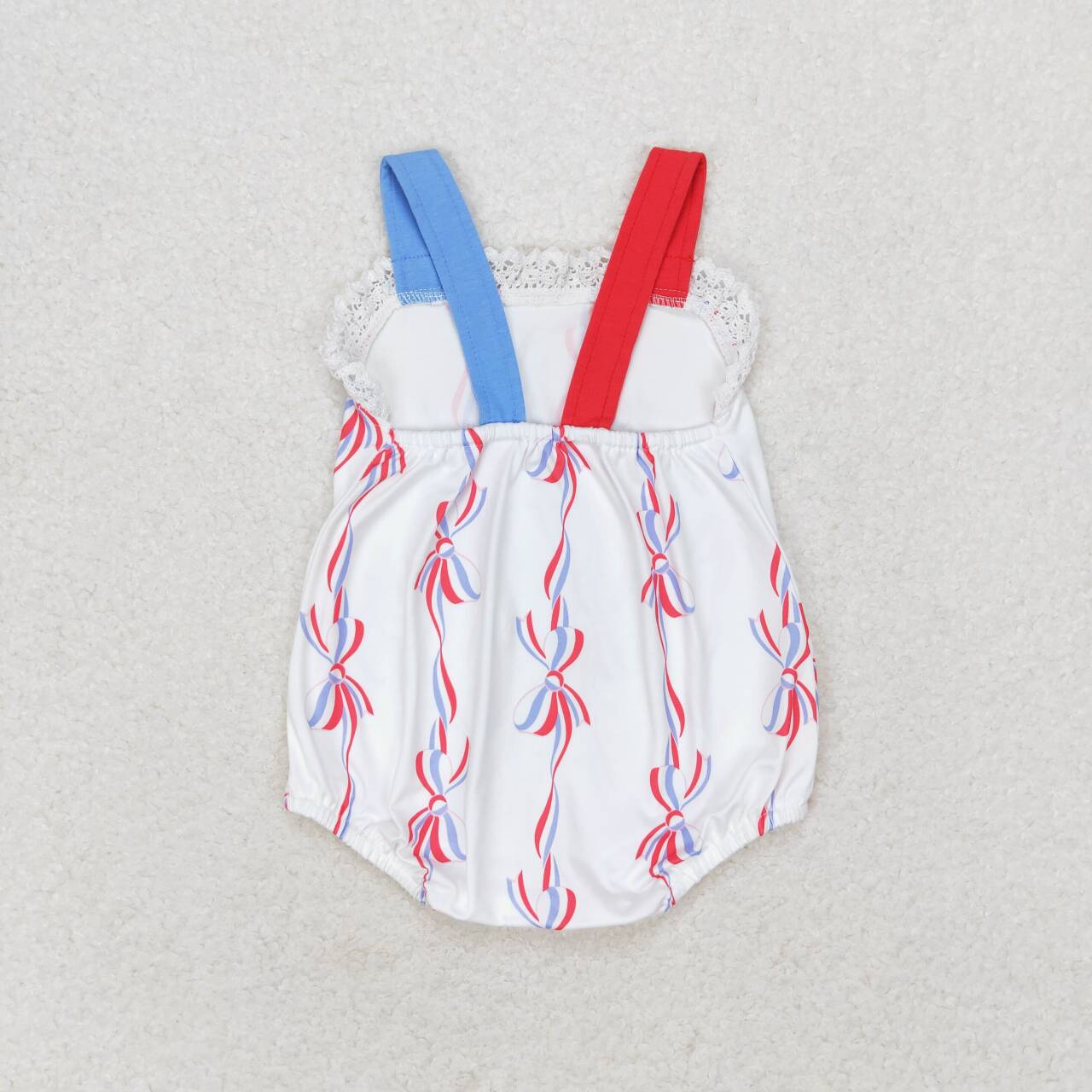 SR1599 Bows Baby Girls 4th of July Strap Romper