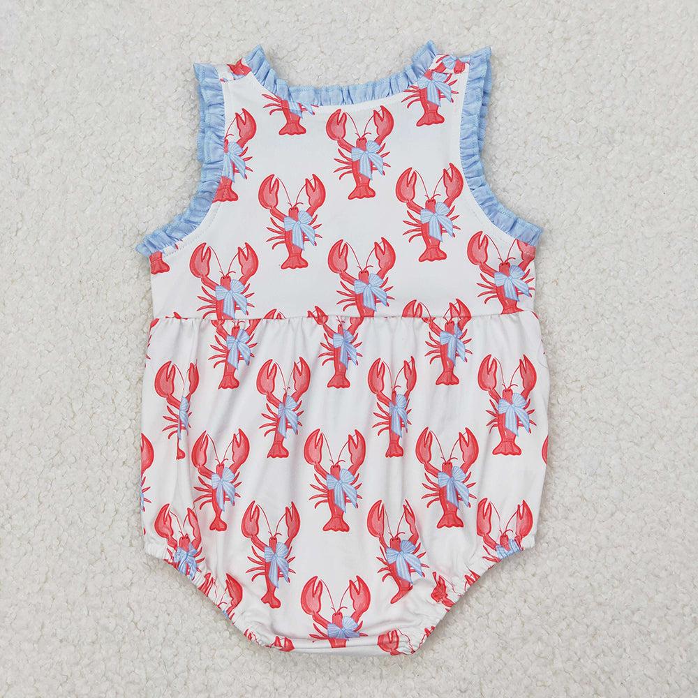 SR2710 Baby Girls’ Crayfish Ruffle Sleeveless Romper